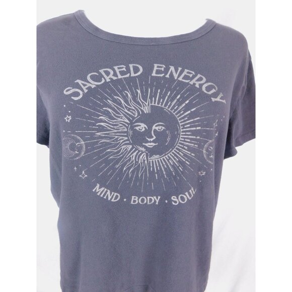 Hollister Sacred Energy Graphic T-Shirt XL Navy Blue Mind Body Soul Cotton - Picture 6 of 11